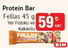 FELLAS PROTEİN BAR YER FISTIKLI VE KAKAOLU 45 G fiyat ve kampanya bilgisi